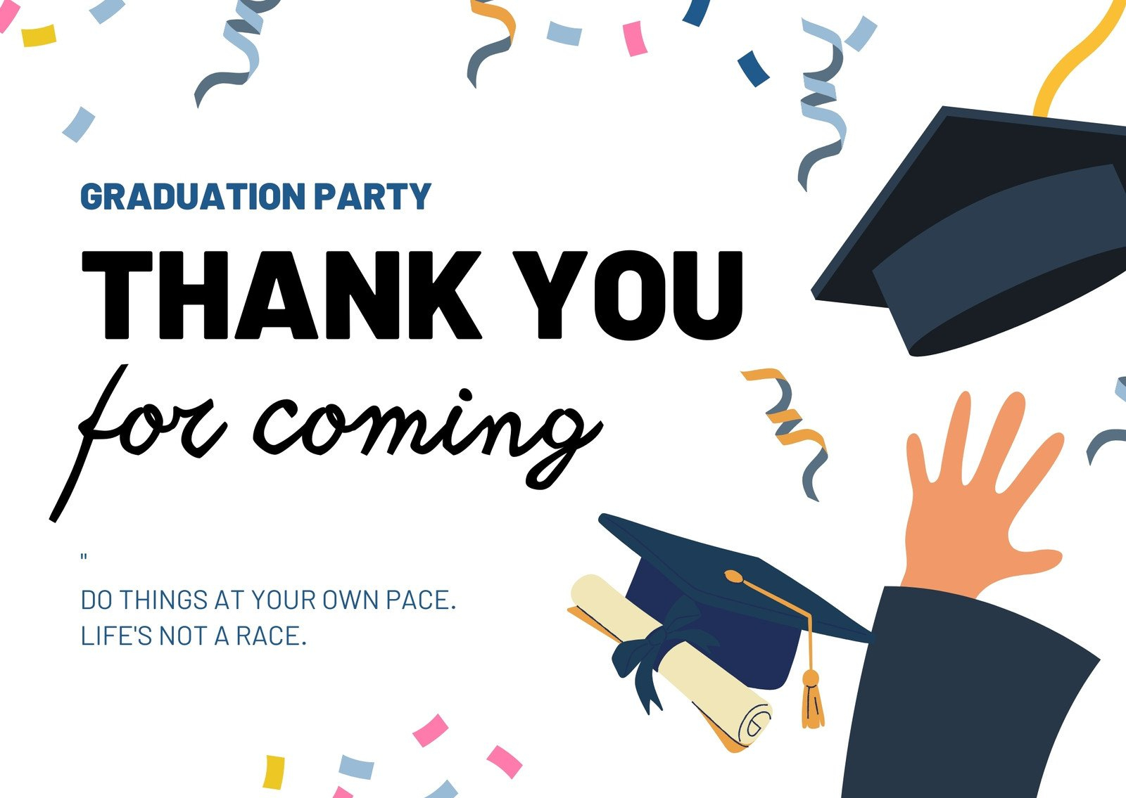 Free Custom Printable Graduation Thank You Card Templates | Canva pertaining to Graduation Thank You Cards Printable