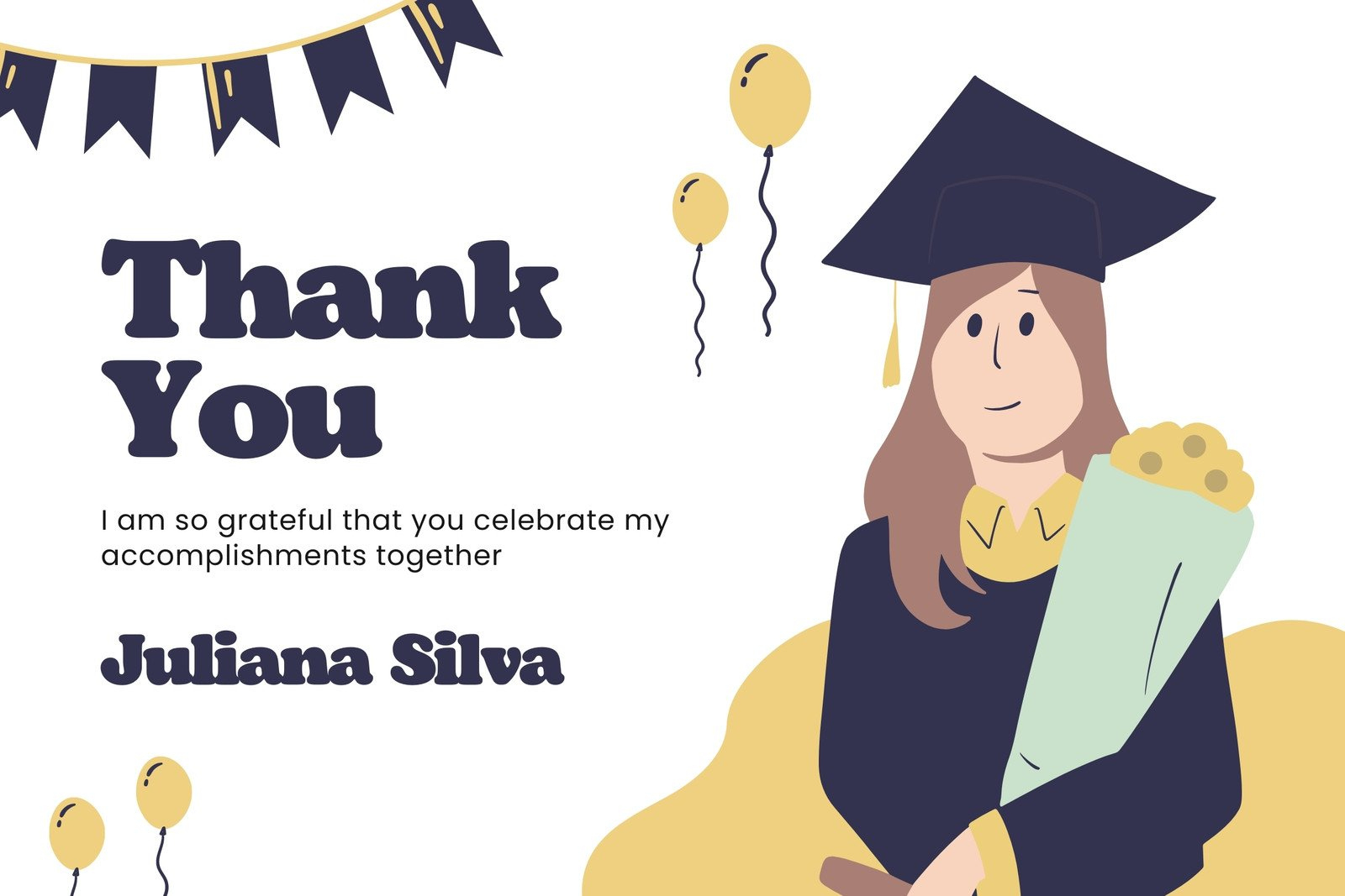 Free Custom Printable Graduation Thank You Card Templates | Canva within Graduation Thank You Cards Printable