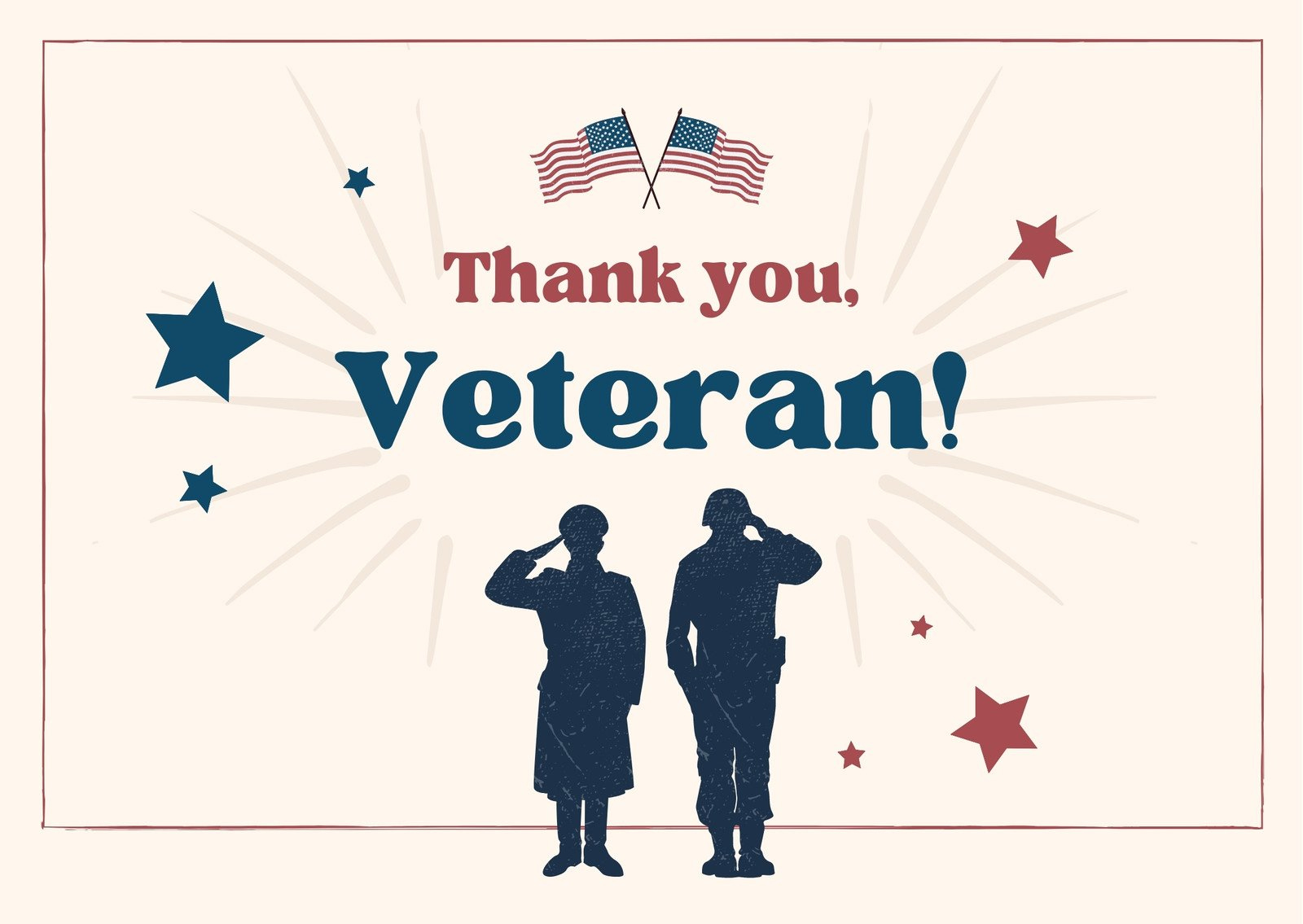 Free Custom Printable Veterans Day Card Templates | Canva with regard to Veterans Thank You Cards Free Printable