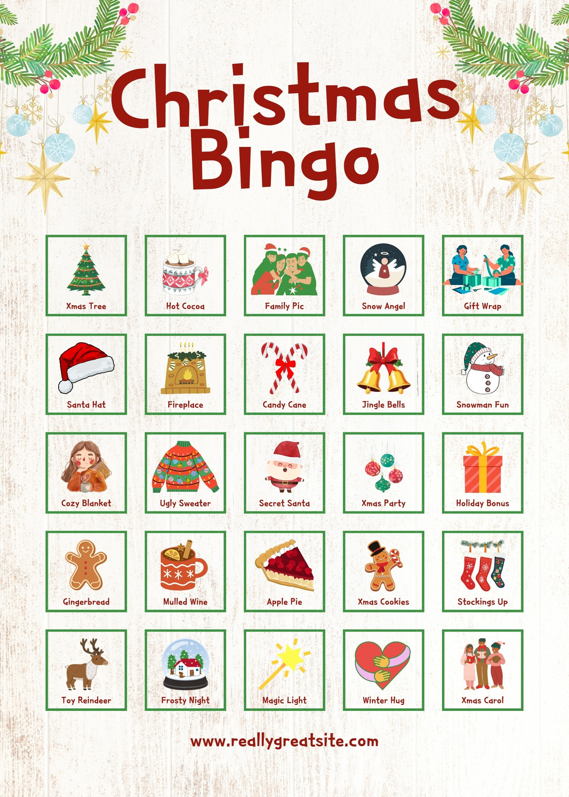 Free Printable Christmas Bingo Card Templates | Canva throughout Christmas Bingo Printable
