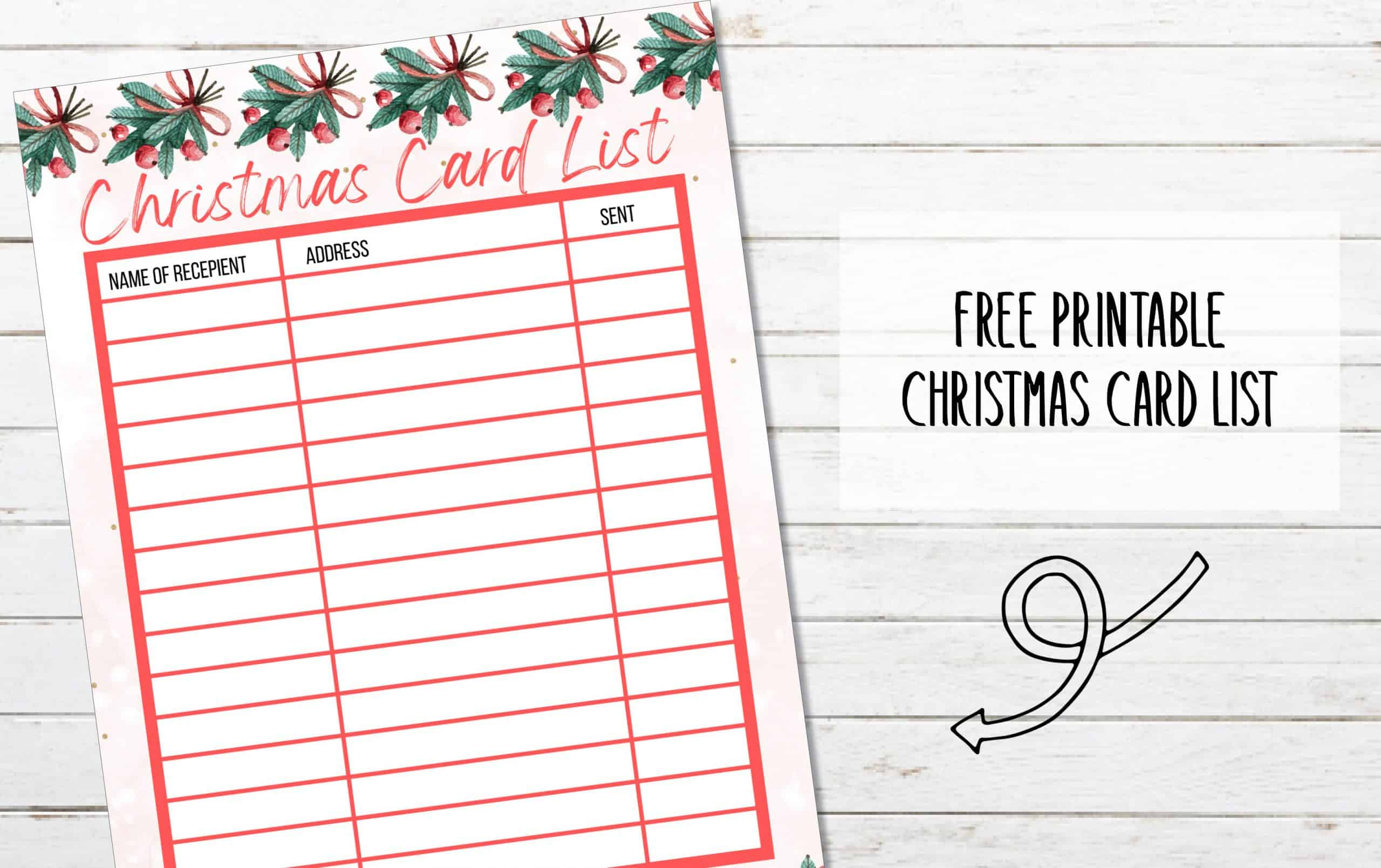 Free Printable Christmas Card List - My Printable Home throughout Printable Christmas Card List