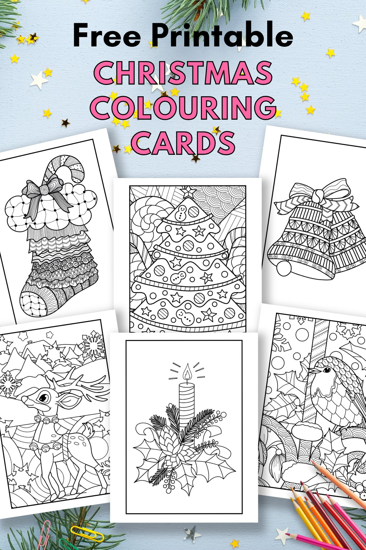 Free Printable Christmas Cards To Colour — Gathering Beauty intended for Free Printable Christmas Card Coloring