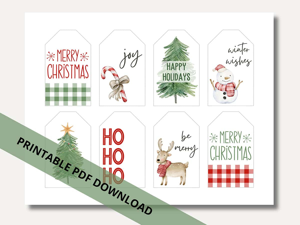 Free Printable Christmas Gift Tags For The Holidays - Aubree Originals throughout Printable Christmas Tags Free Download