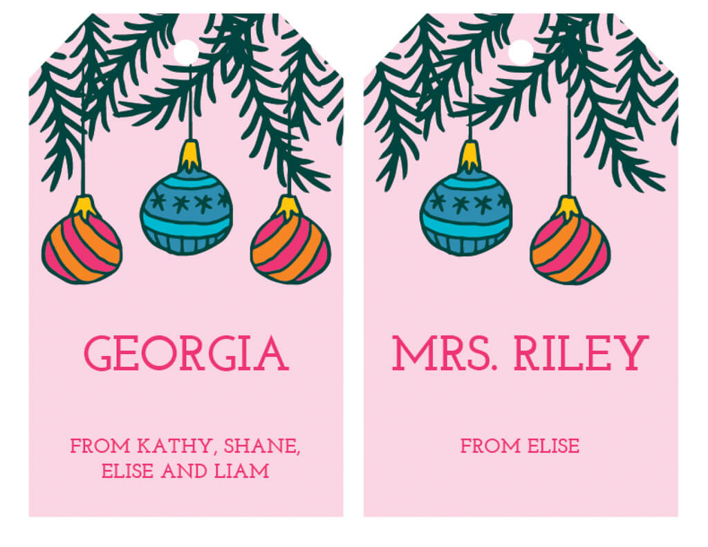 Free Printable Christmas Gift Tags In Pink - Editable - Merriment throughout Custom Christmas Tags Printable