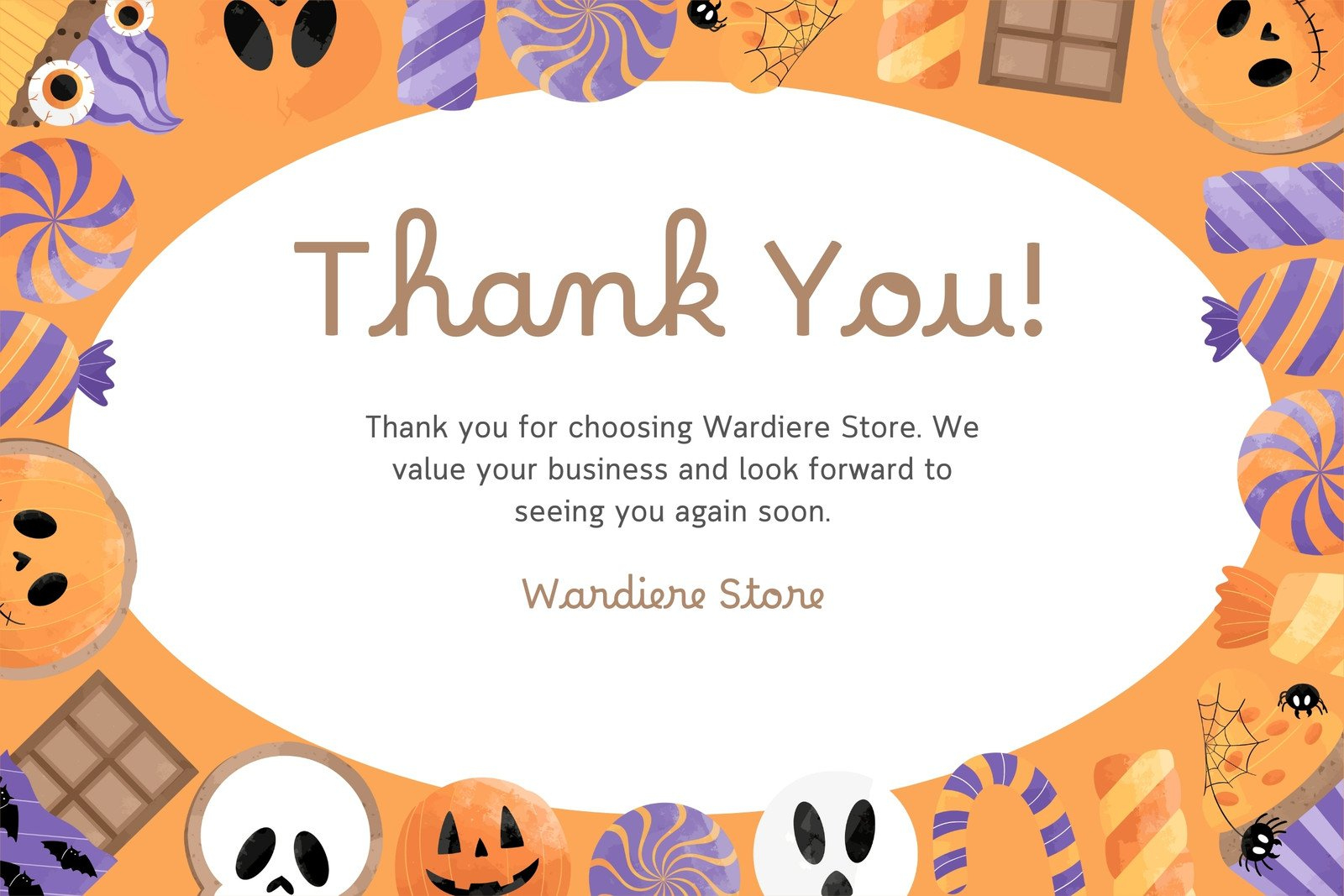Free Printable Editable Halloween Card Templates | Canva pertaining to Halloween Thank You Cards Printable