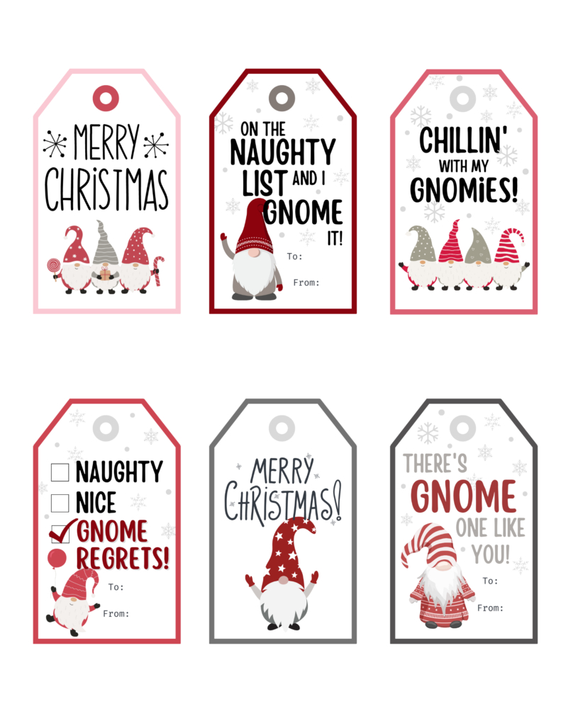 Free Printable Gnome Christmas Gift Tags | Baking You Happier within Cute Christmas Gift Tags Printable