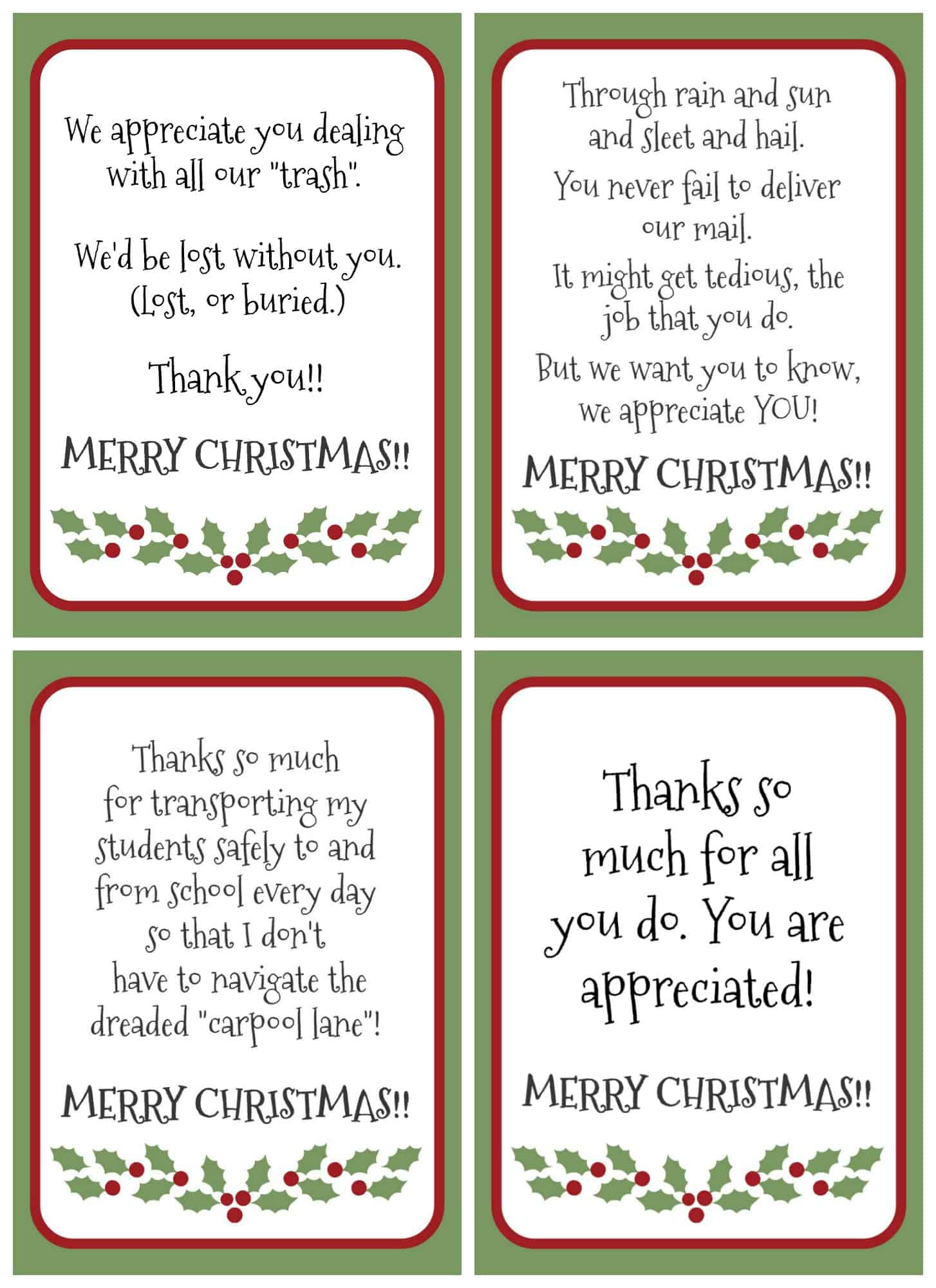 Free Printable Gratitude Christmas Tags - Creationskara intended for Free Printable Christmas Thank You Note Cards