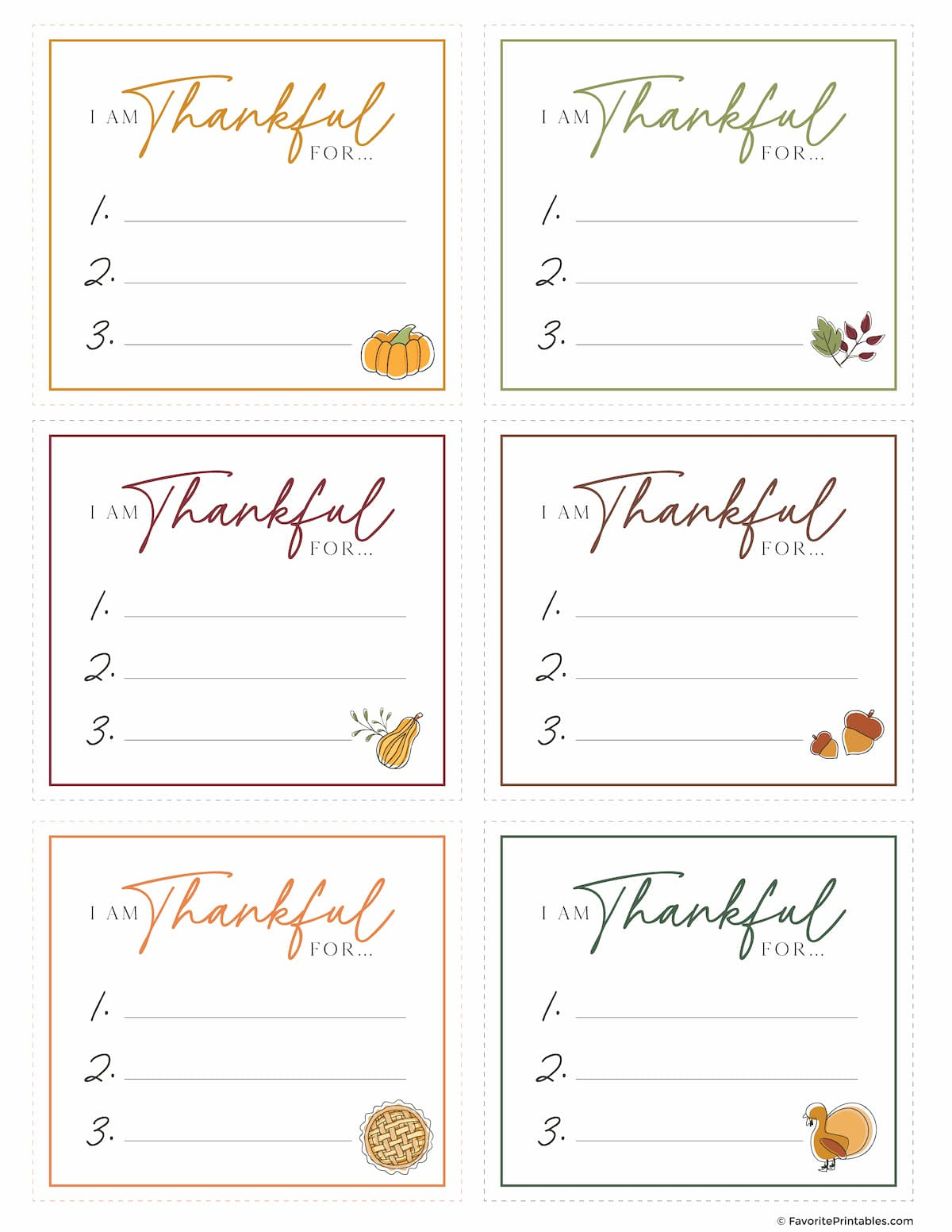 Free Printable I Am Thankful For Cards! - Favorite Printables pertaining to Thankful For You Cards Printable