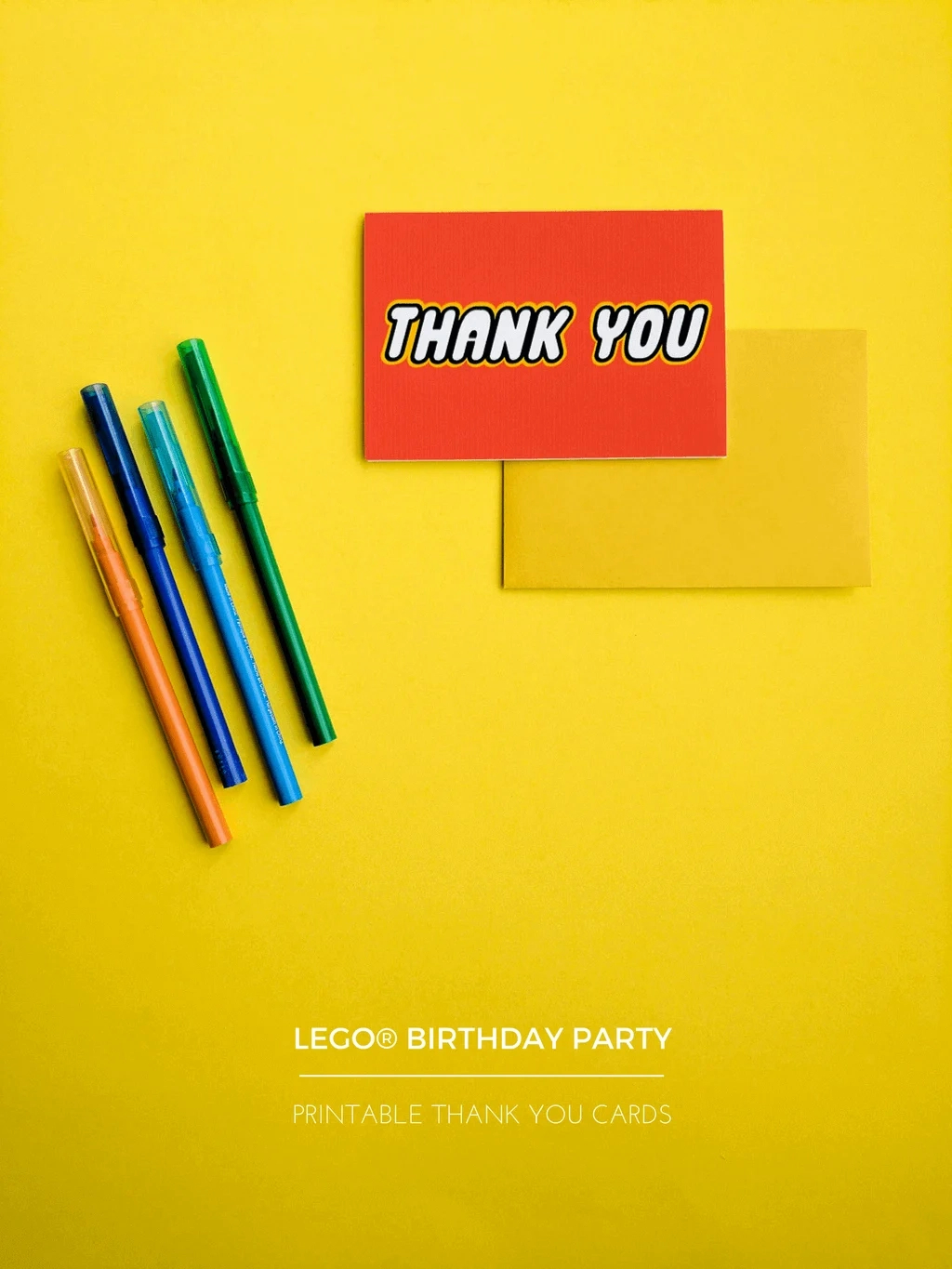 Free Printable Lego®-Inspired Thank You Cards For A Lego Birthday for Lego Thank You Cards Printable Free