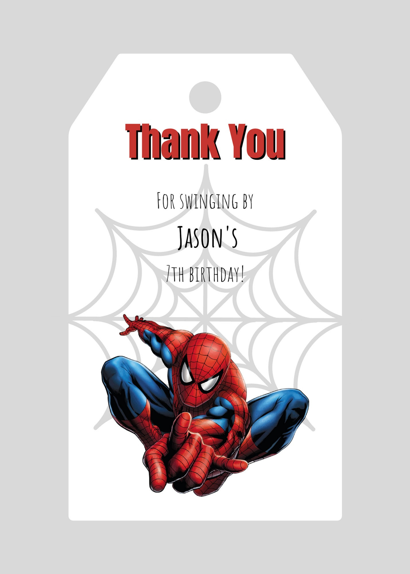 Free Printable Spiderman Thank You Tags, Download Free Printable throughout Spiderman Thank You Cards Printable Free