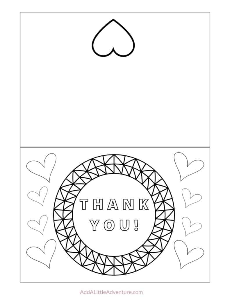 Free Printable Thank You Cards To Color - Add A Little Adventure throughout Color In Thank You Cards Printable