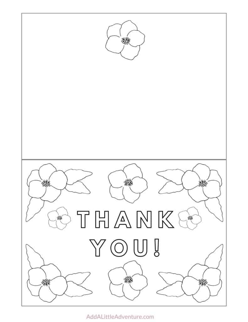 Free Printable Thank You Cards To Color - Add A Little Adventure with Color Thank You Cards Printable