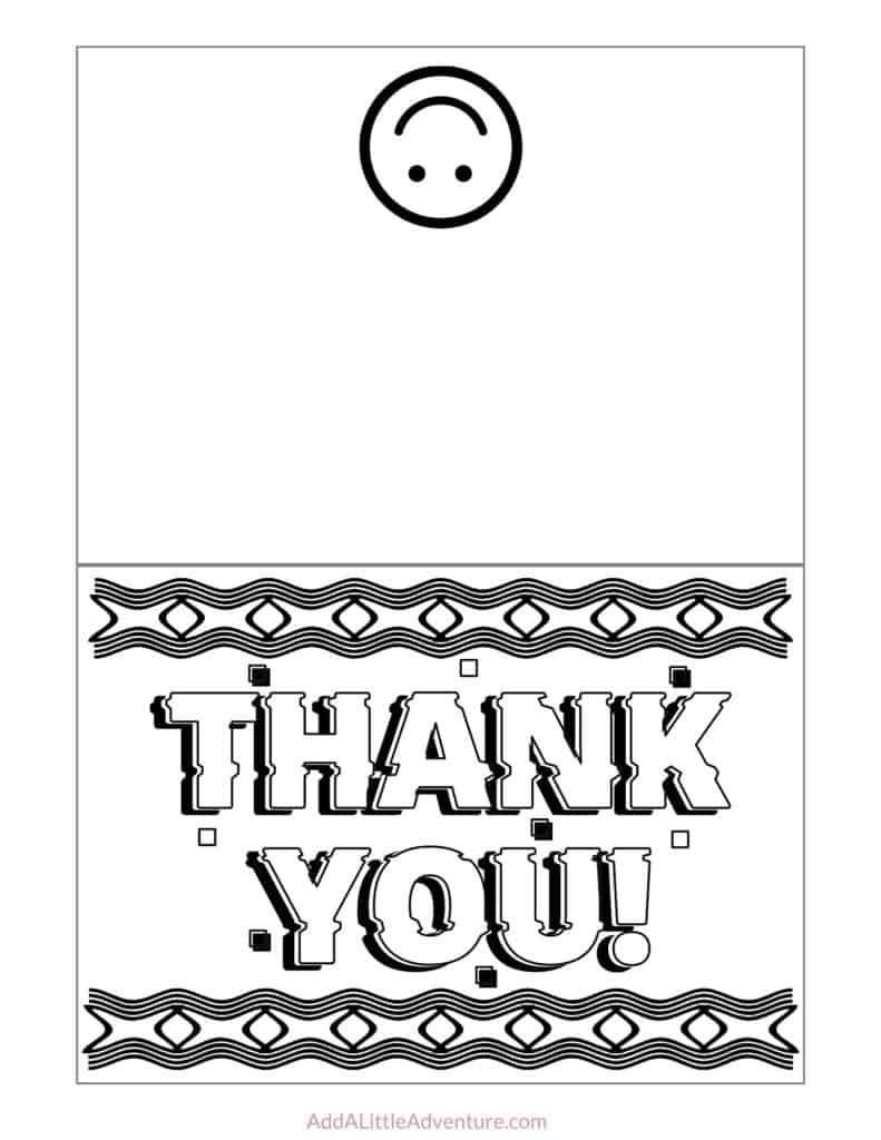 Free Printable Thank You Cards To Color - Add A Little Adventure with regard to Thank You Cards Printable Kids