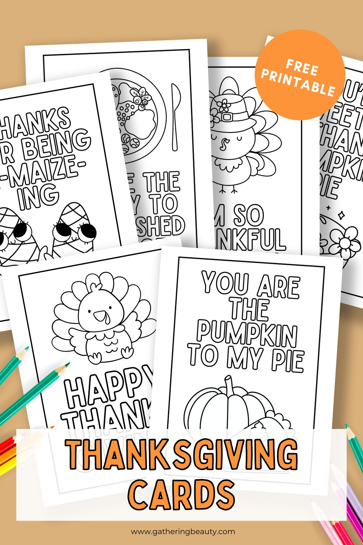 Free Printable Thanksgiving Thank You Cards — Gathering Beauty for Thanksgiving Thank You Cards Printable