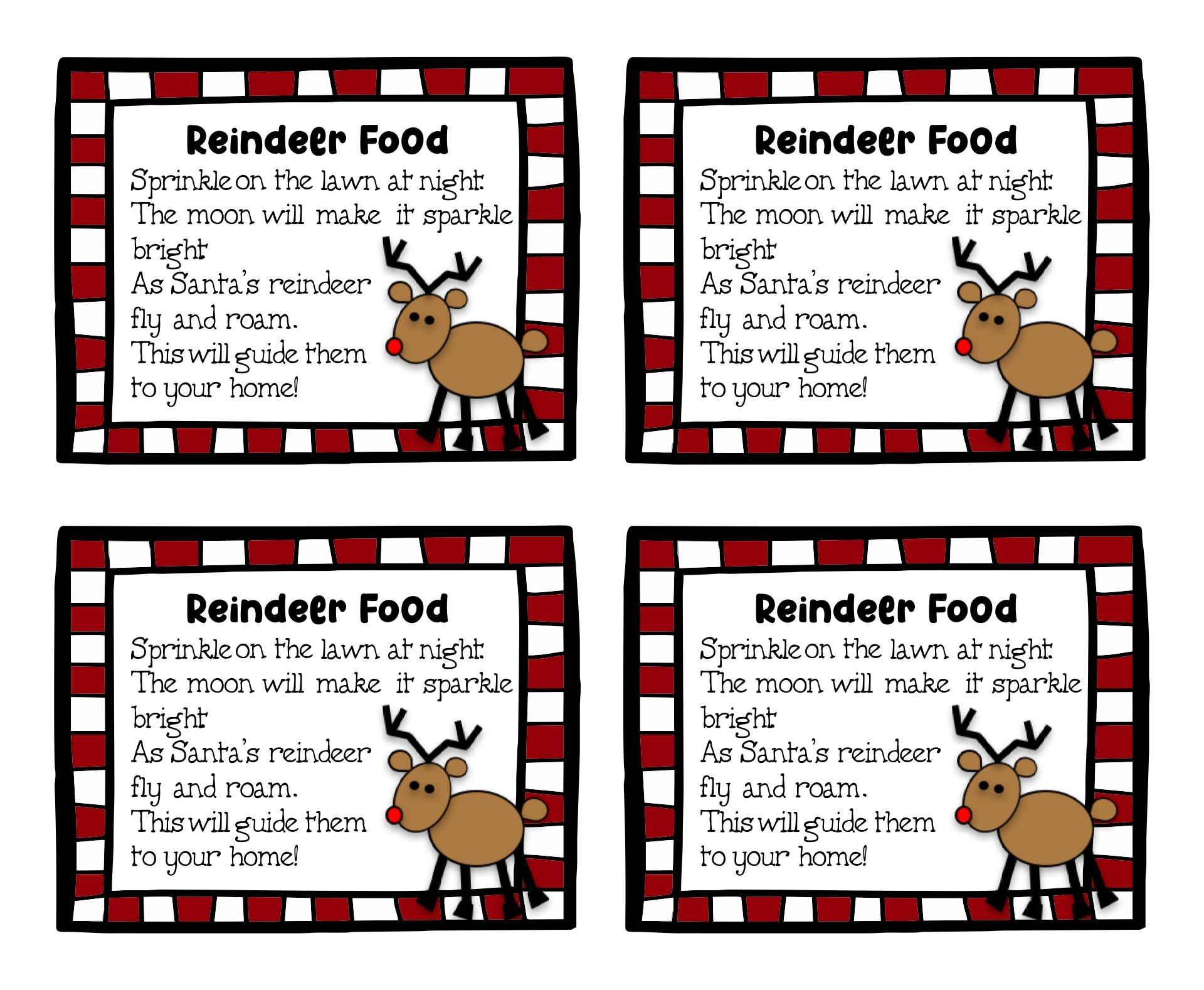 Free Reindeer Food Printable Tags - Printable Party Favors with regard to Reindeer Food Printable Labels Free