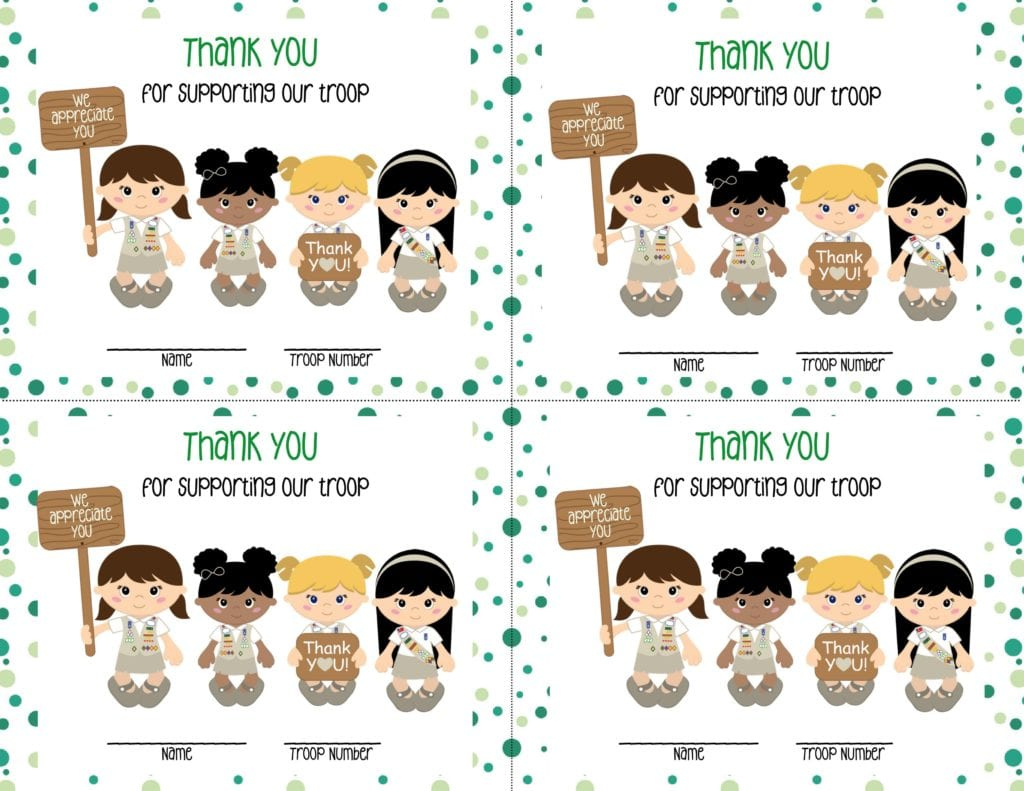 Free Thank You Cards For Girl Scouts | Clementine County inside Girl Scout Thank You Cards Free Printable