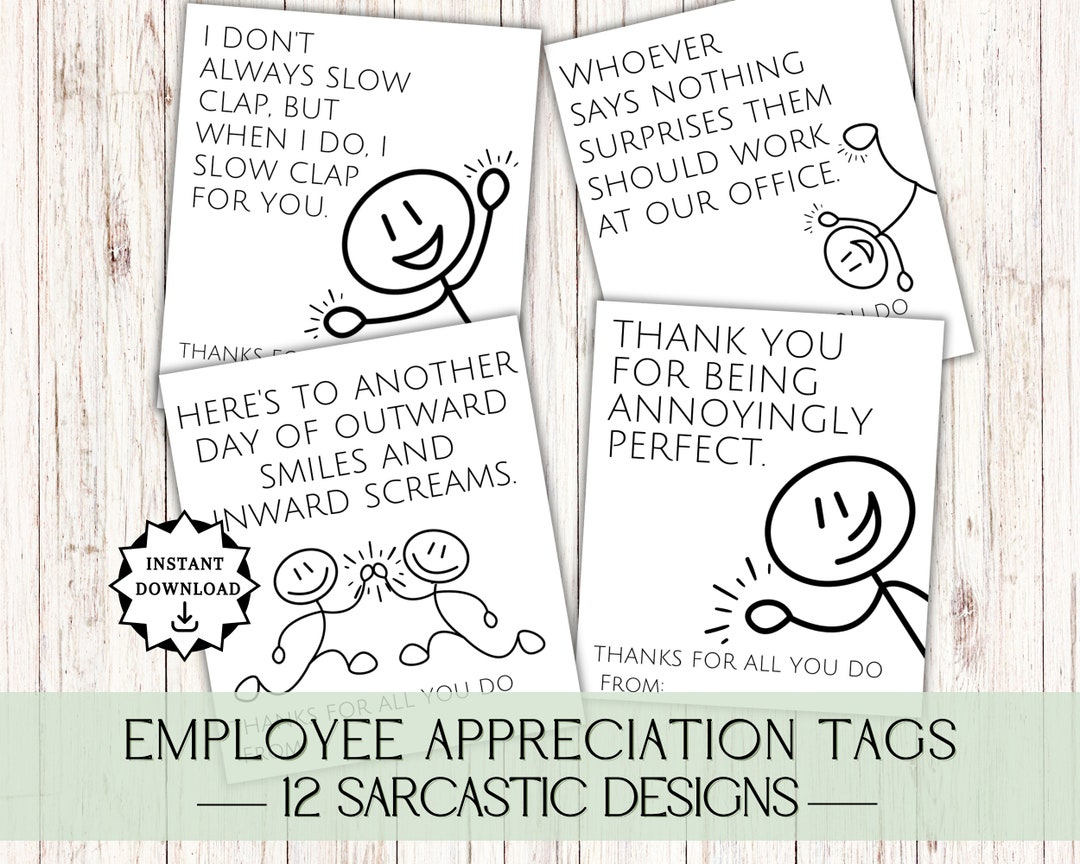 Funny Employee Appreciation Day, Funny Employee Appreciation Cards with Employee Thank You Cards Printable