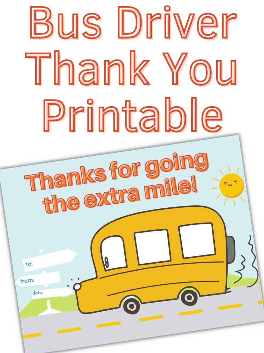 Gifts For School Appreciation Card Bus Driver for Free Printable Thank You Cards For Bus Driver