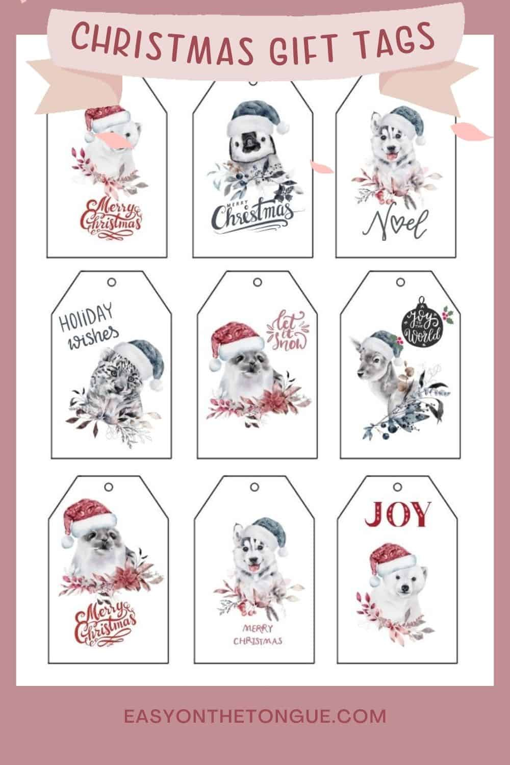 Grab The Free Snow Animal Christmas Gift Tags within Free Printable Christmas Tags