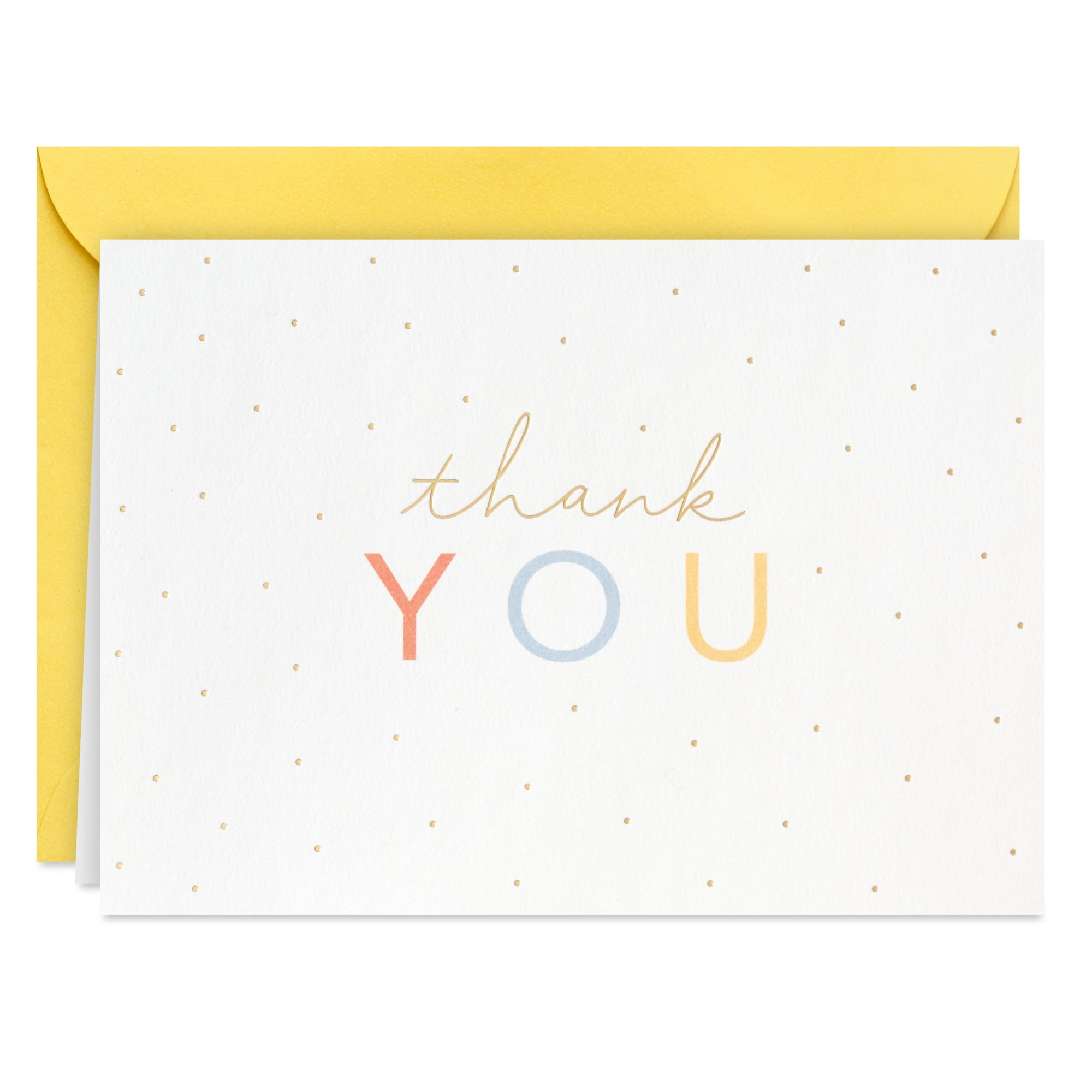 Hallmark General Thank You Note ( Gold Dots On White) - Walmart for Hallmark Thank You Cards Printable