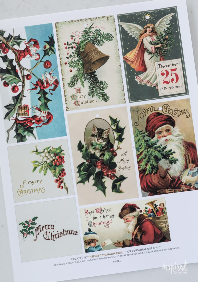 Handmade Vintage-Inspired Christmas Gift Tags regarding Free Printable Vintage Christmas Gift Tags