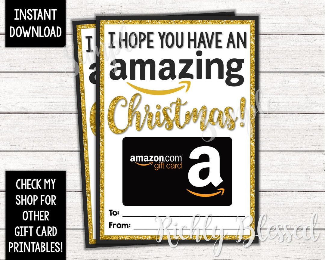 Instant Download Amazon Gift Card Christmas Card Holder Gift Card for Amazon Printable Gift Card Christmas Theme