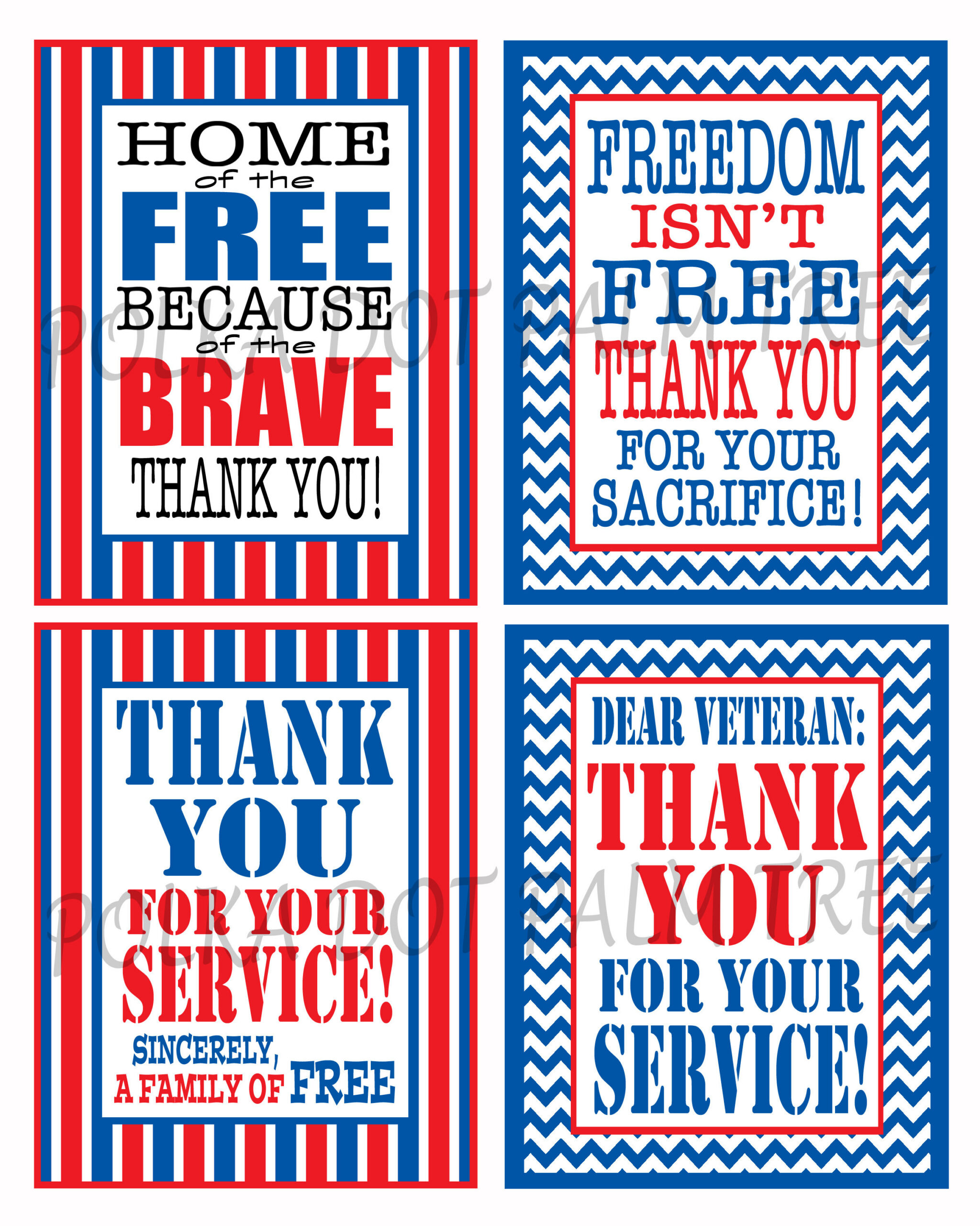 Instant Download Printable Veteran Military Patriotic Thank You regarding Thank You For Your Service Cards Printable