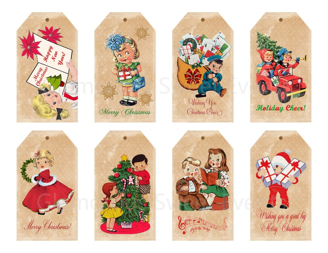 Instant Download, Vintage Christmas Gift Tags, Printable - Etsy pertaining to Vintage Christmas Tags Printable
