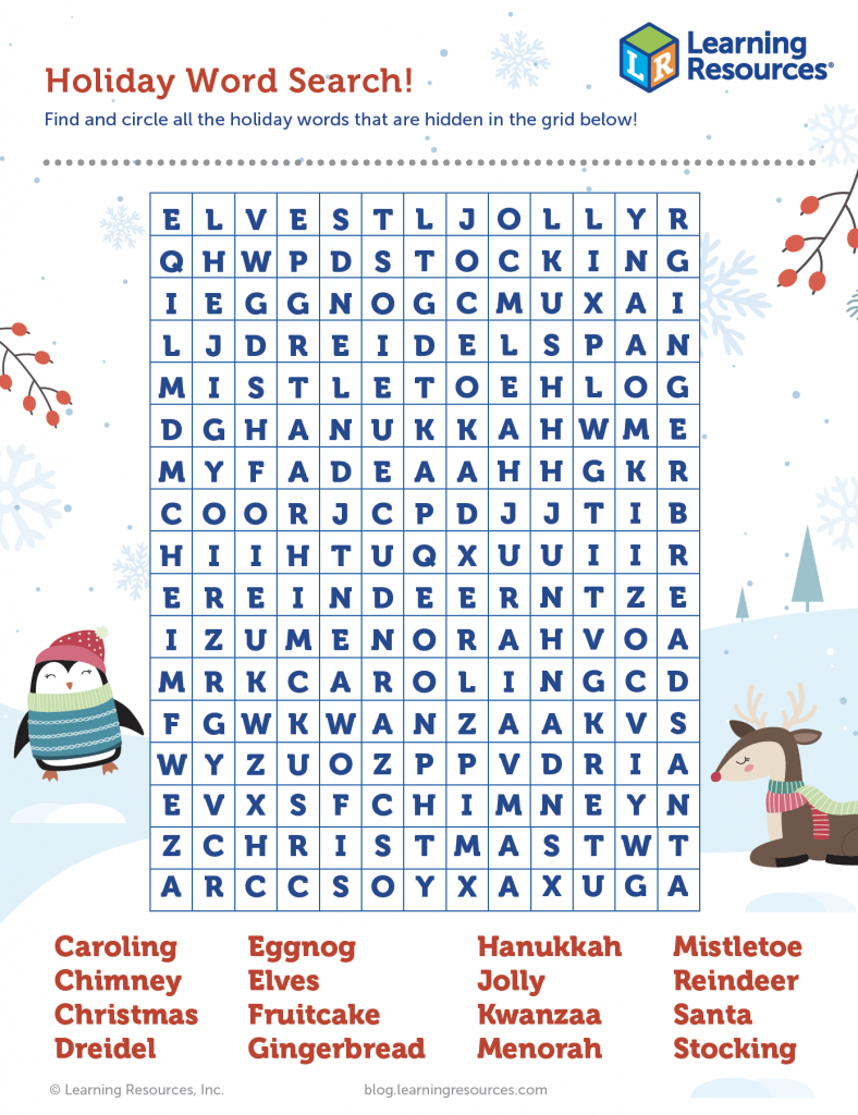Jolly Holiday Word Search! | Learning Resources within Free Holiday Word Search Printable
