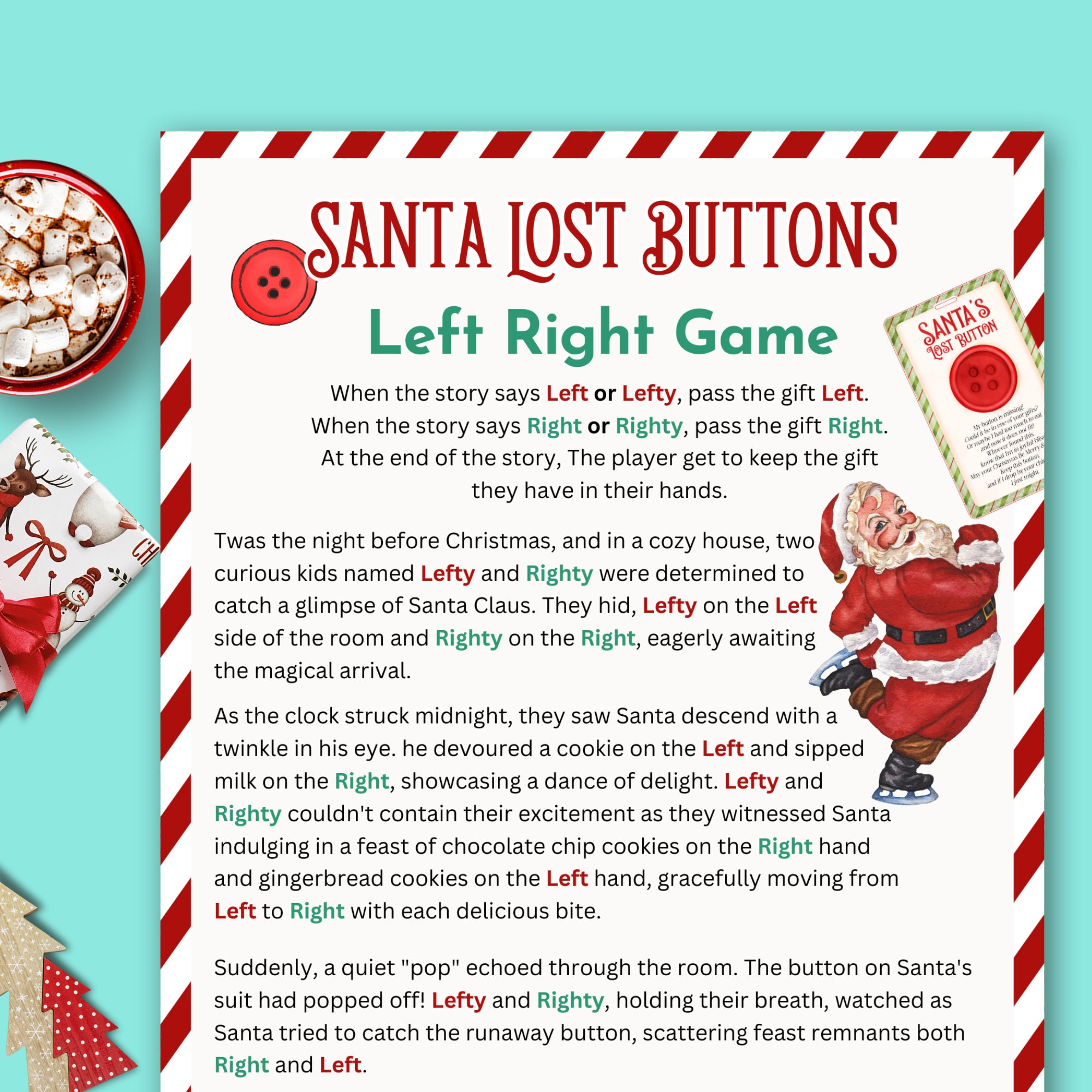 Left Right Christmas Game For Families, Funny Christmas Story, Pass The  Gift Game, Gift Exchange Game, Printable Christmas Party Game Groups inside Naughty Left Right Christmas Game Printable