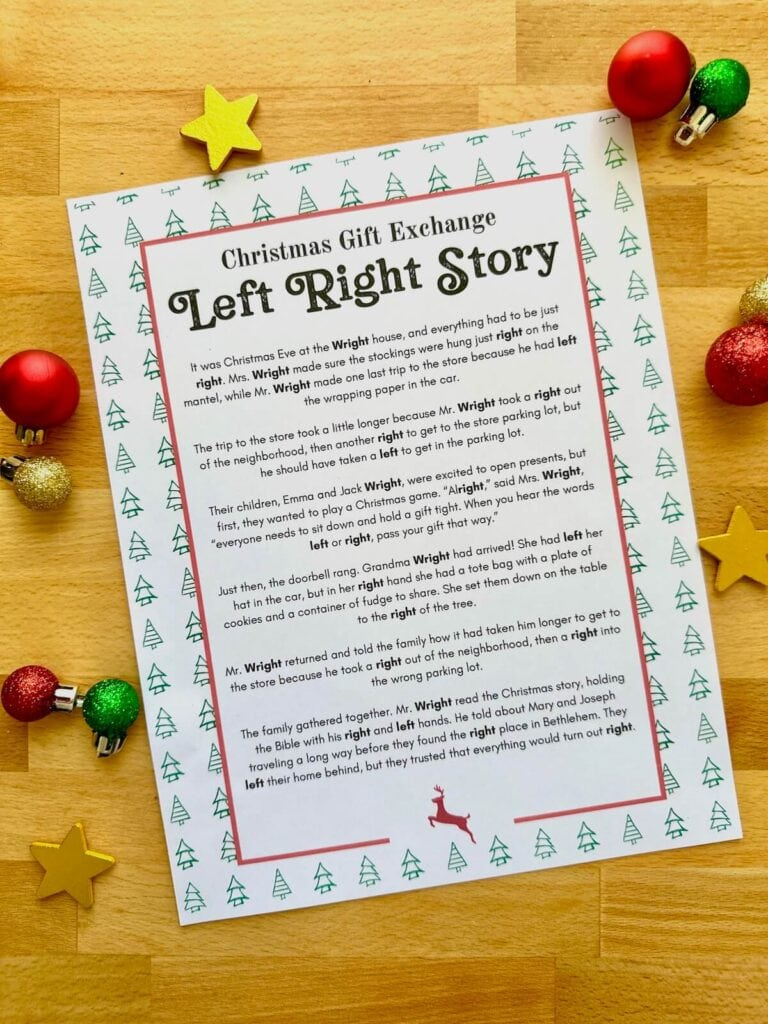 Left Right Christmas Game - Free Printable Gift Exchange Idea inside Left Right Christmas Christian Game Printable