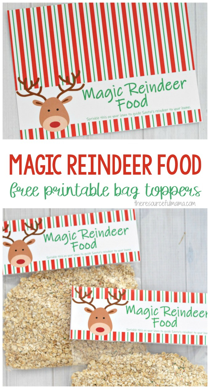 Magic Reindeer Food {Printable Bag Topper} - The Resourceful Mama inside Reindeer Food Free Printable Bag Topper