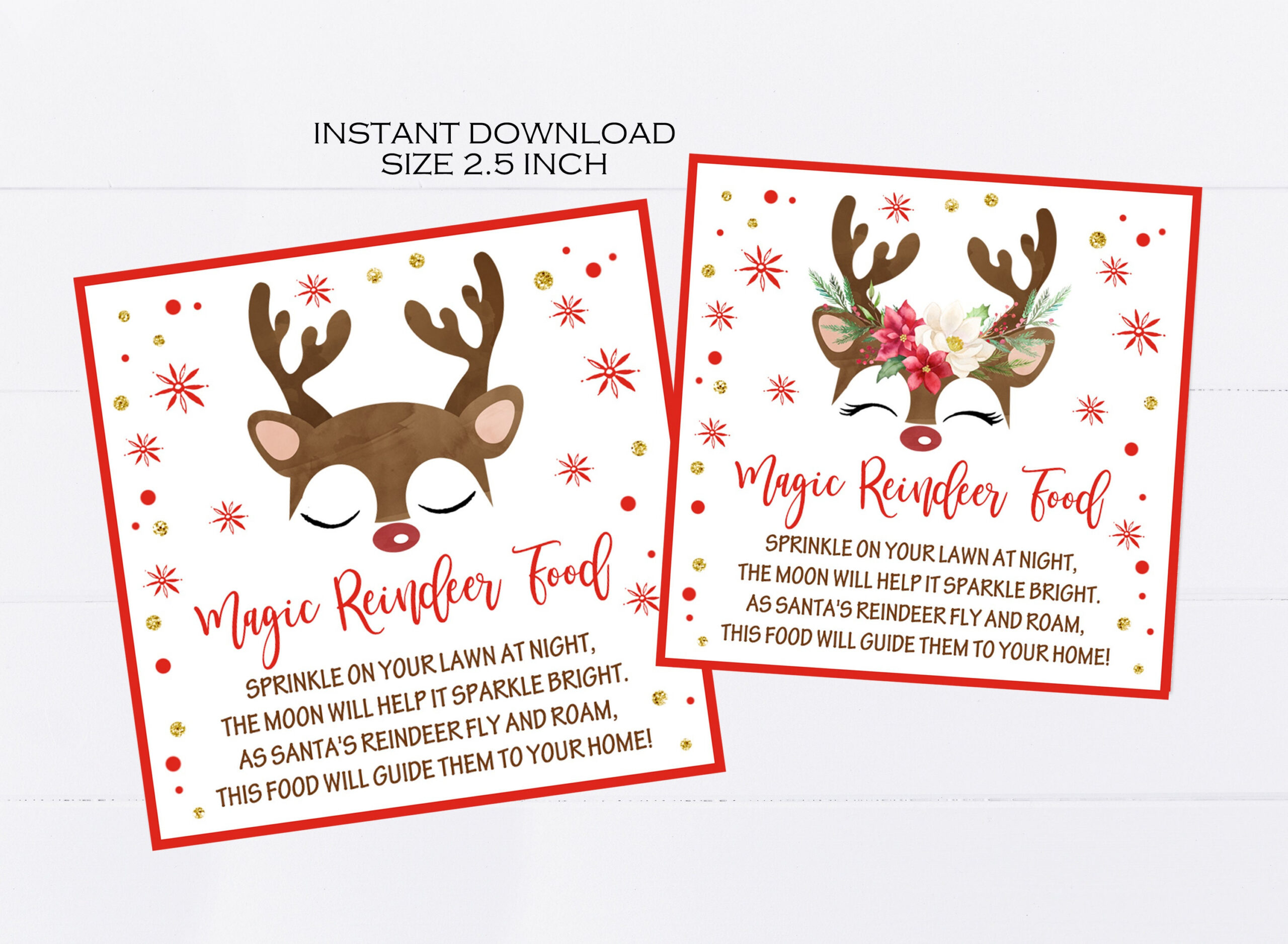 Magic Reindeer Food Tags Printable, Christmas Party Favors with regard to Reindeer Food Printable Labels