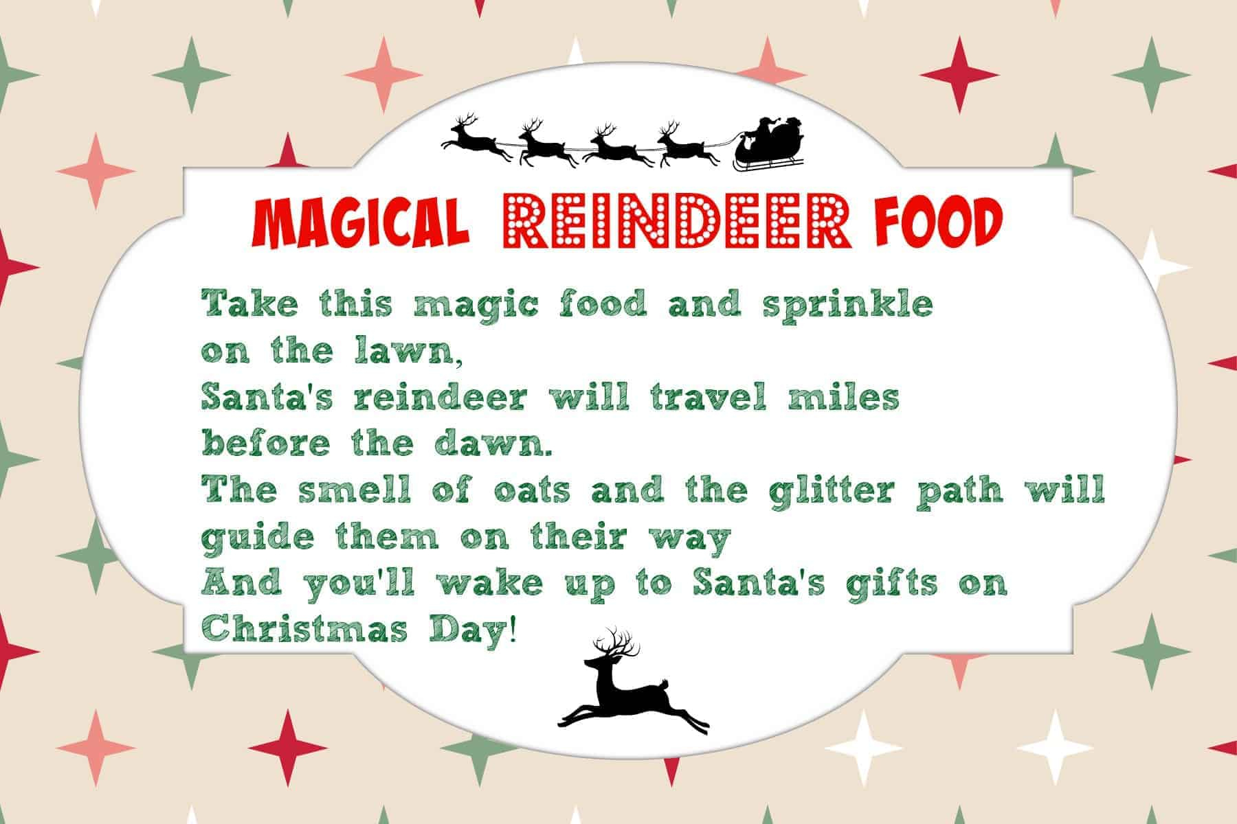 Magical Reindeer Food Recipe + Free Printable Poem Tag - Mama Cheaps® pertaining to Reindeer Food Printable Poem