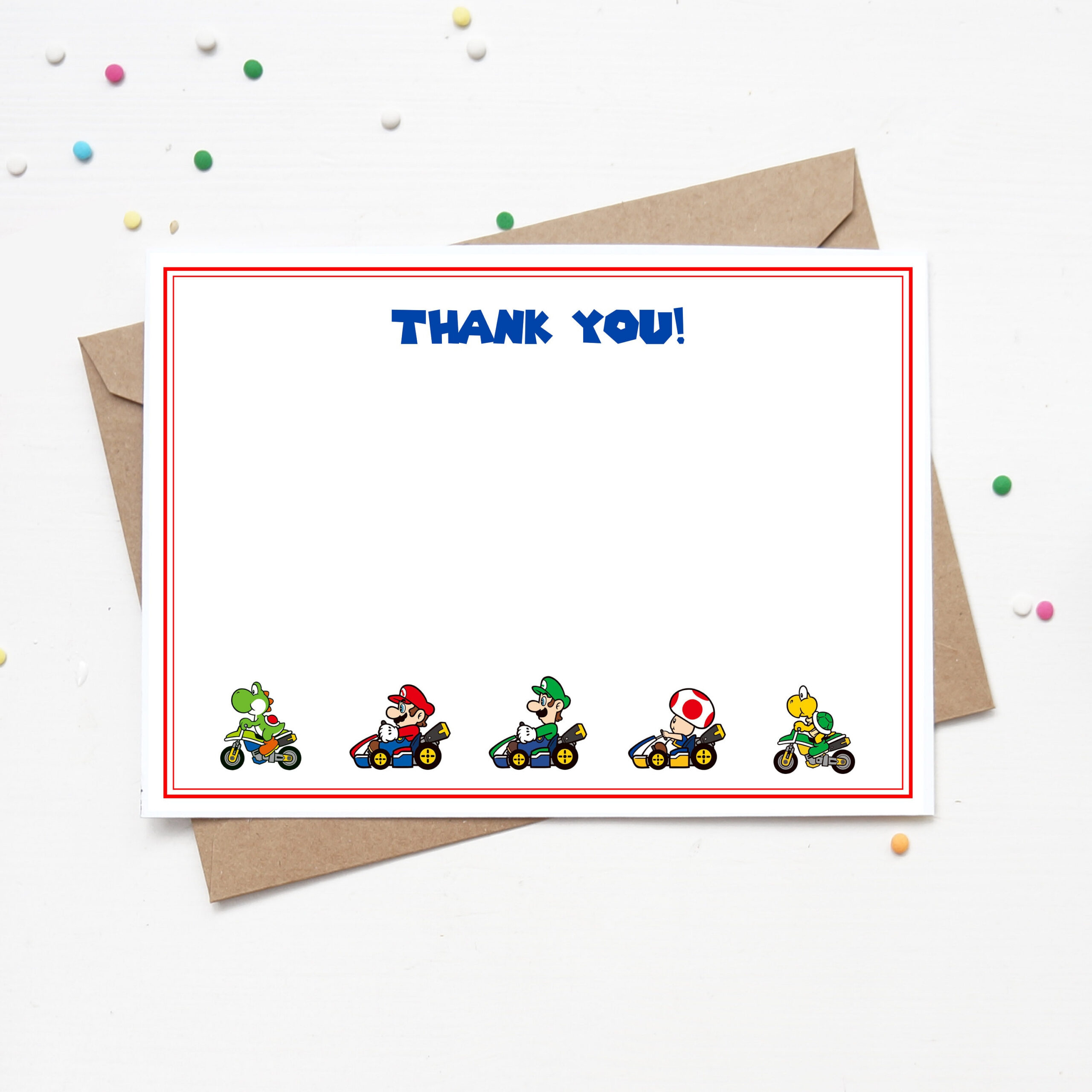Mario Kart Thank You Card | Instant Download - Etsy.de with regard to Mario Thank You Cards Printable