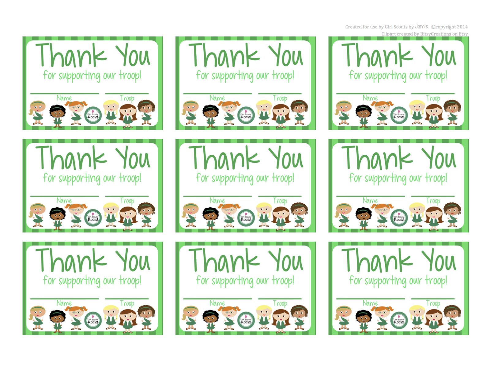 My Fashionable Designs: Girl Scouts - Free Printable Thank You Cards with Girl Scout Thank You Cards Free Printable