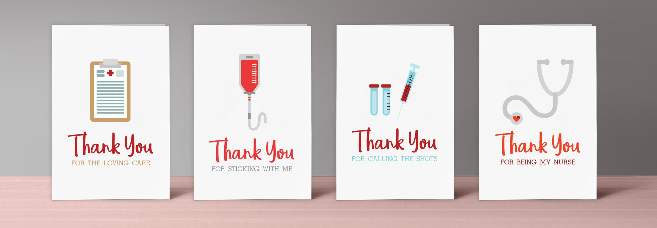 Nurse Thank You Card - Set Of 4 - Download And Print - Nurse Week for Printable Free Thank You Cards For Nurses