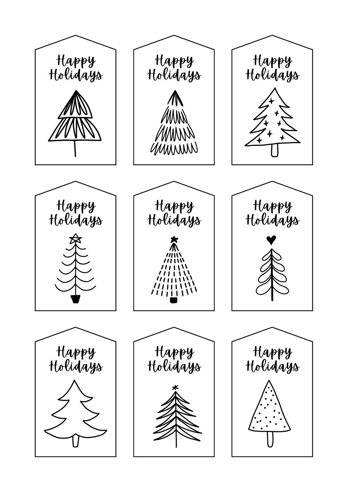 Page 6 - Free, Printable And Customizable Gift Tag Templates | Canva pertaining to Free Printable Christmas Tags Black and White