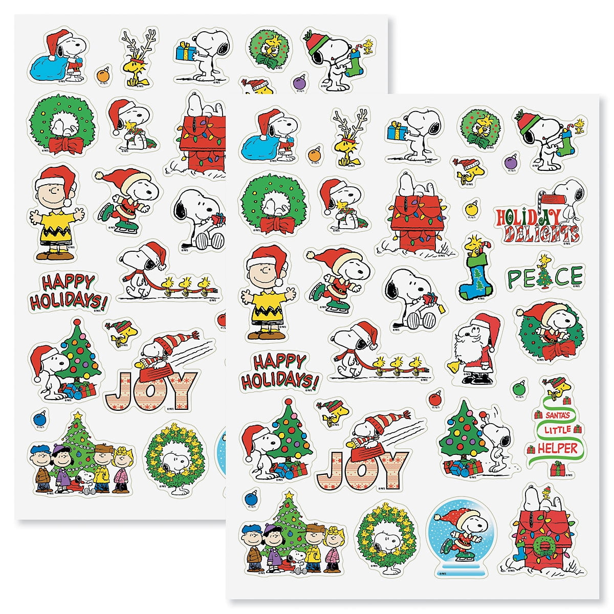 Peanuts Snoopy Christmas Festive Sticker Pack - 2 Sheets Of 34 throughout Printable Christmas Tags Snoopy