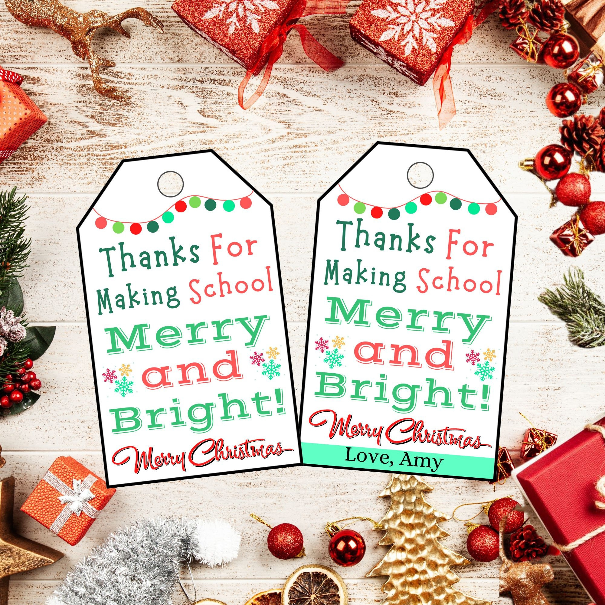 Personalized Christmas Gift Tags – Teacher Appreciation, School intended for Printable Christmas Tags For Teachers