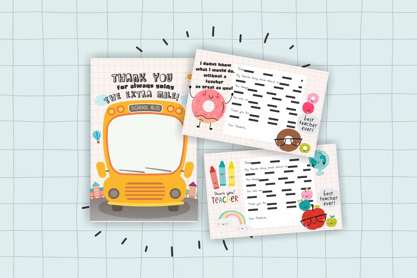 Print These Adorable Teacher &amp;amp; Bus Driver Thank You Cards. Free in Free Printable Thank You Cards For Bus Driver