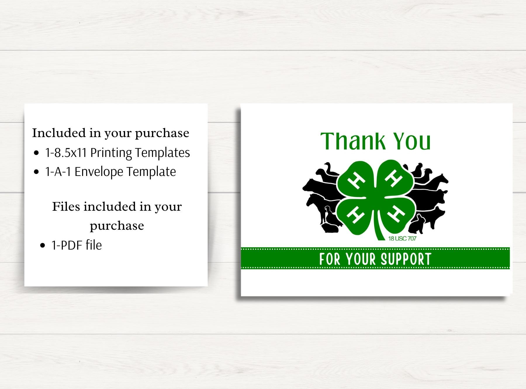 Printable 4H Thank You Card Template, 3.5X5 Print At Home Thank in 4H Thank You Cards Printable