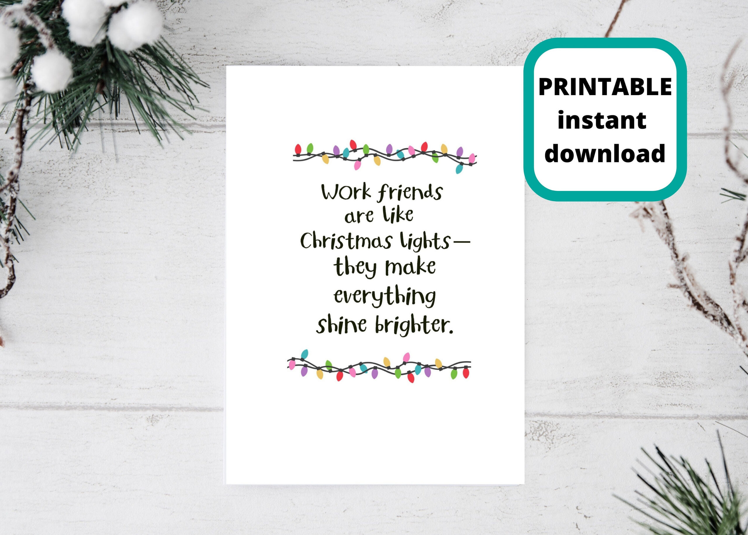 Printable Christmas Card For Coworker: Work Friends (Digital regarding Printable Christmas Card For Coworker