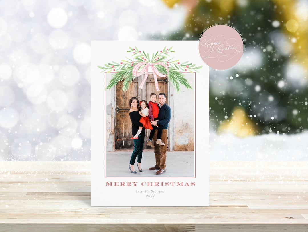 Printable Christmas Card With Photo, Holiday Card, Photo Card throughout Printable Christmas Card Etsy