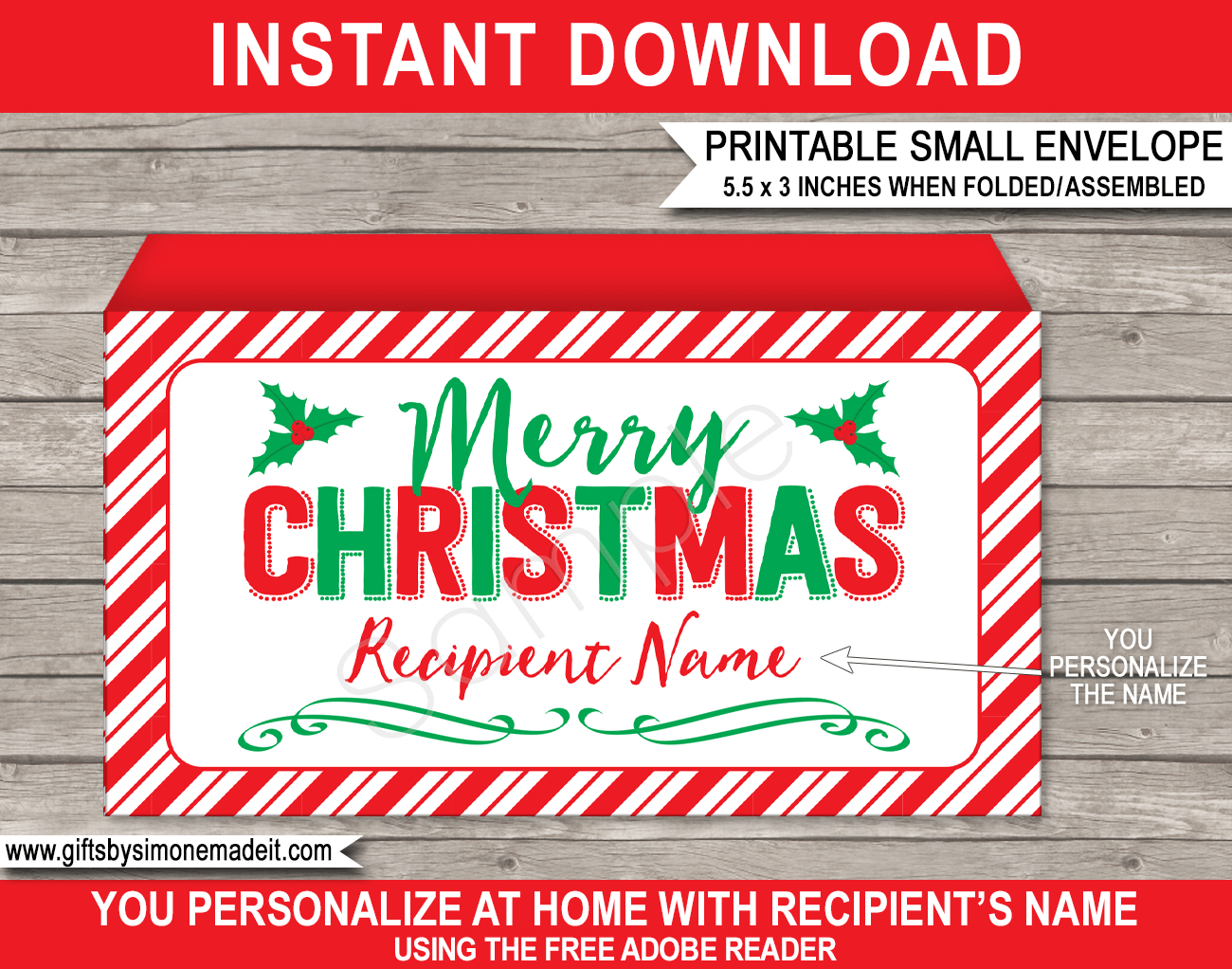 Printable Christmas Envelope Template | Diy Personalized Xmas Envelope regarding Printable Christmas Card Labels For Envelopes
