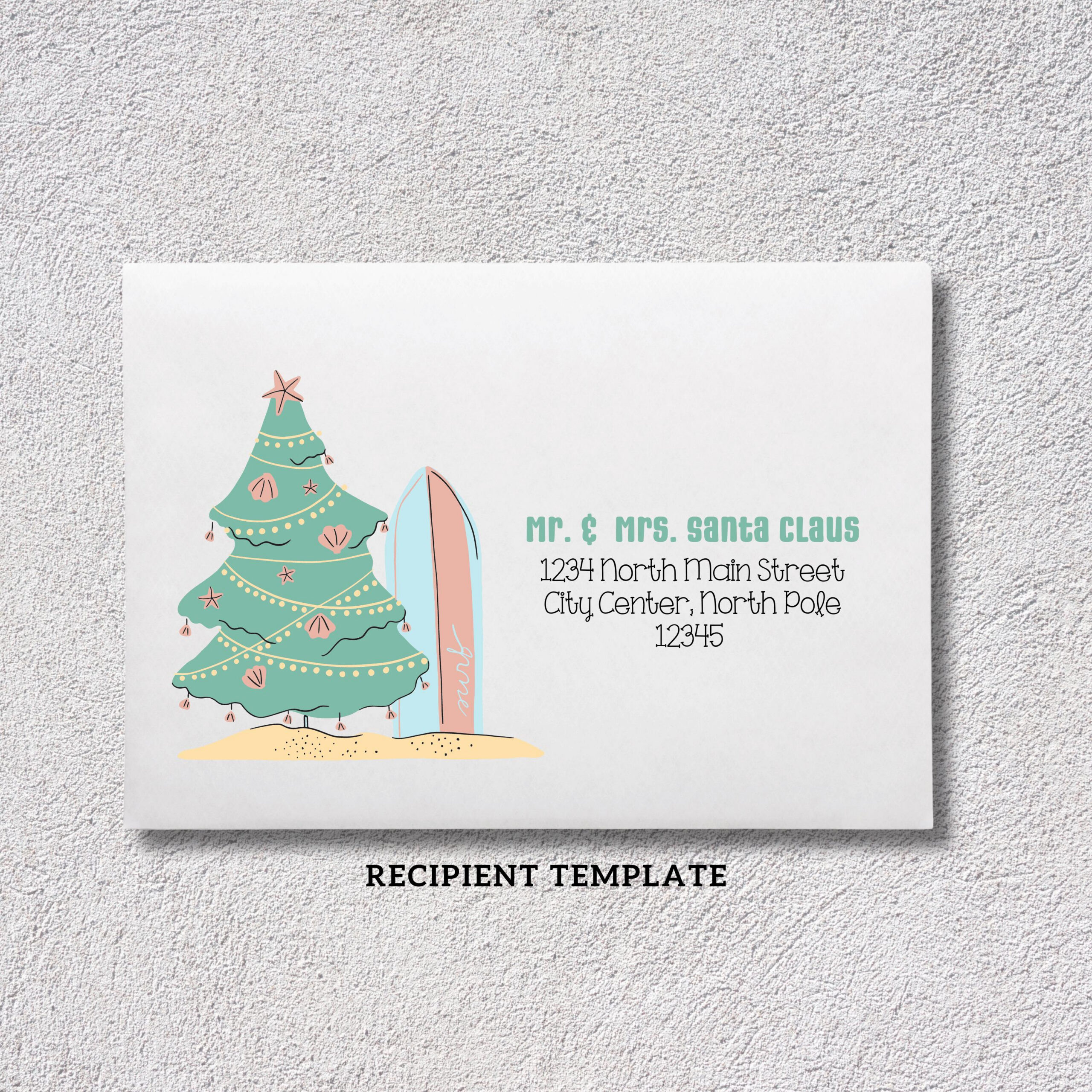 Printable Christmas Envelope Template | Hawaiian Holiday Design within Printable Christmas Card Envelopes 5X7