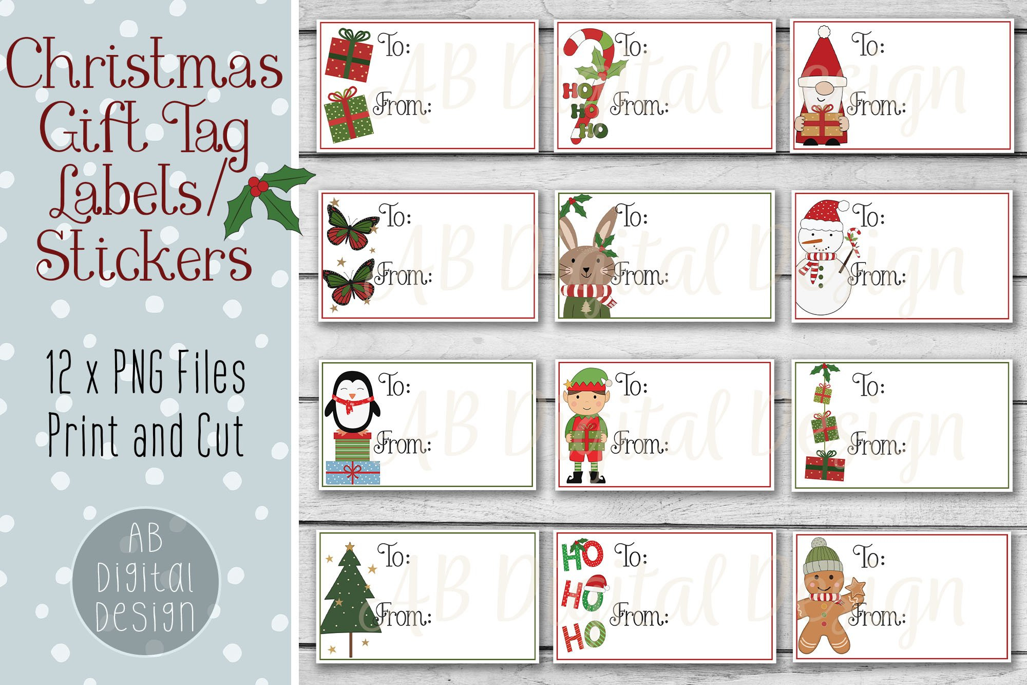 Printable Christmas Gift Tag Labels For Print And Cut pertaining to Printable Christmas Tags Stickers