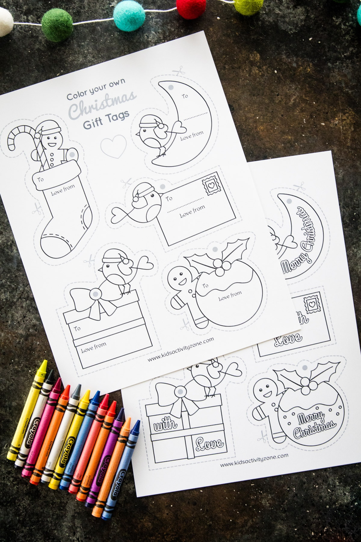 Printable Christmas Gift Tags To Color - Kids Activity Zone with Printable Coloring Christmas Tags