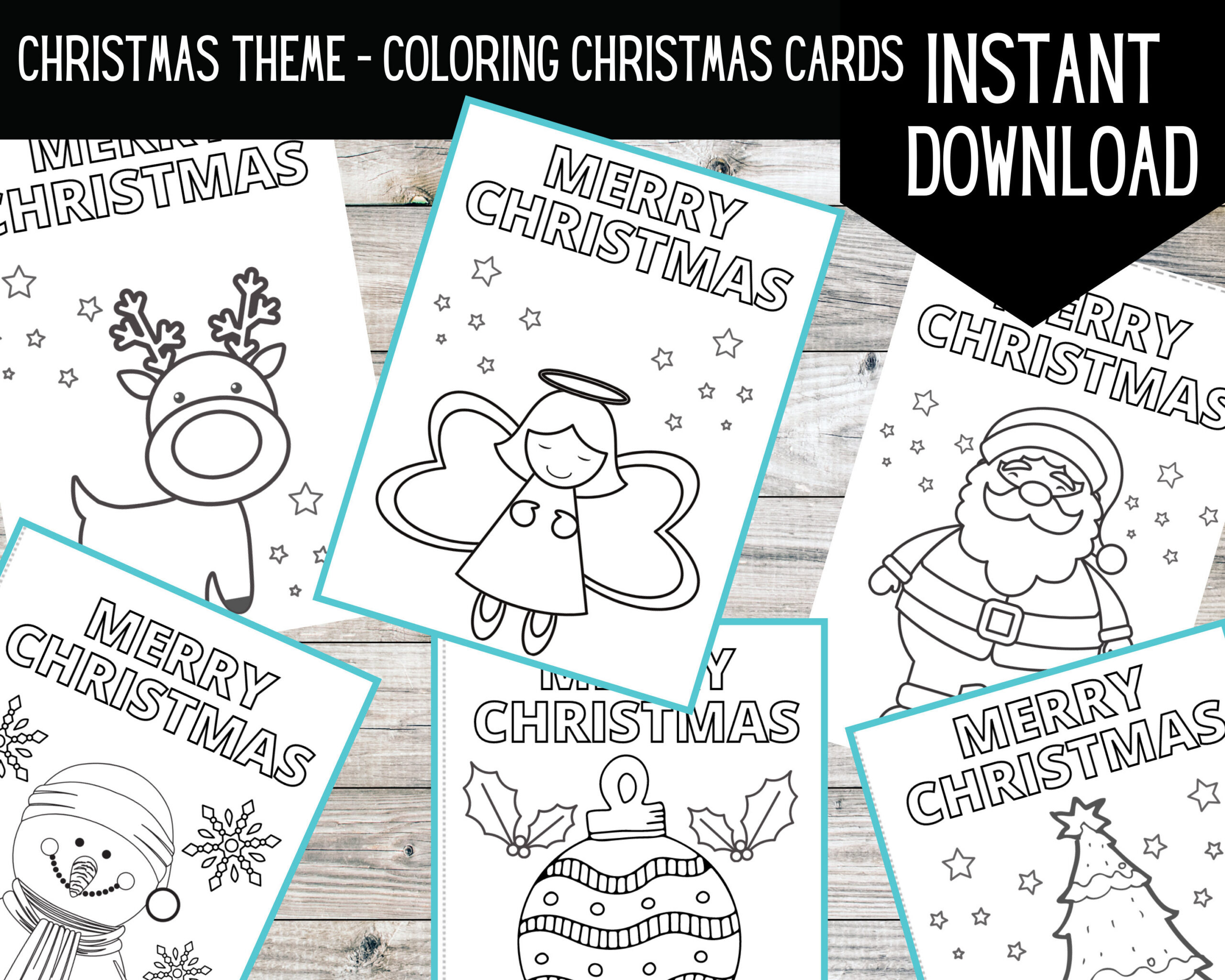 Printable Colouring Christmas Cards | Digital Download | Christmas within Printable Christmas Cards For Kids to Color
