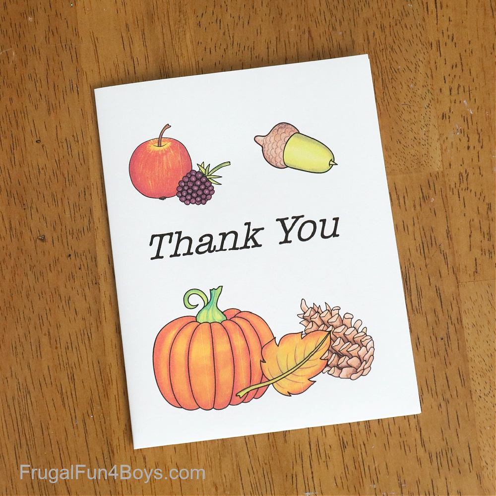 Printable Gratitude Cards {Kids Thanksgiving Activity} - Frugal with Thanksgiving Thank You Cards Printable